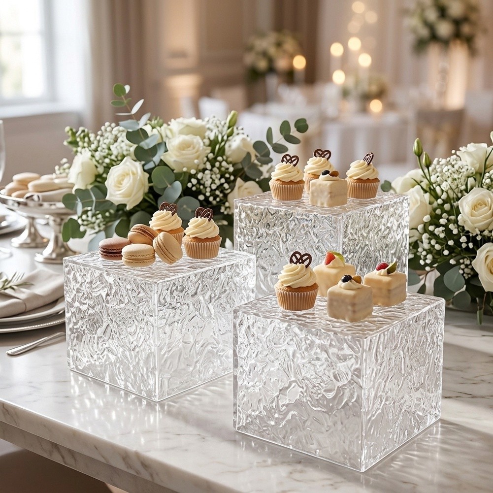 Cupcake Stand Tier - Espositore a più livelli trasparente martellato