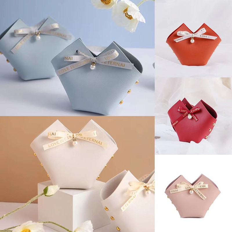 Event Party Box - Mini sacchetti regalo in pelle da